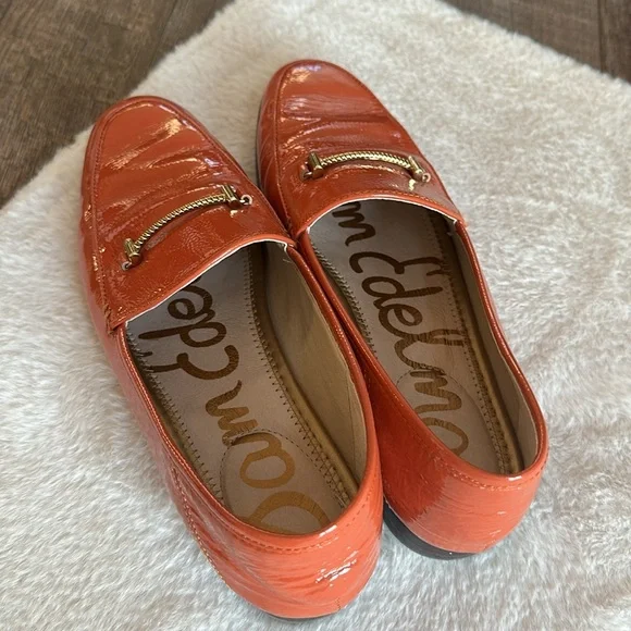 Sam Edelman Patent tangerine Orange Loafers - Picture 7 of 14